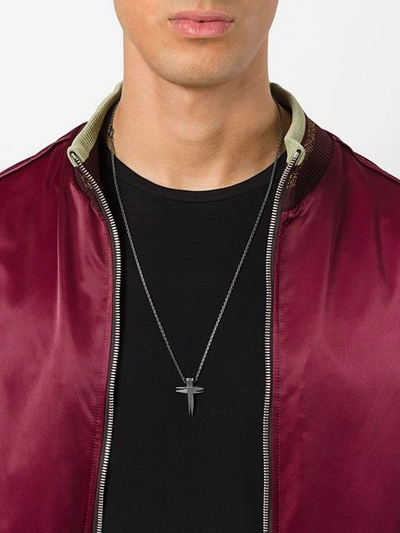 Shop Kasun London Cross Pendant Necklace In Metallic