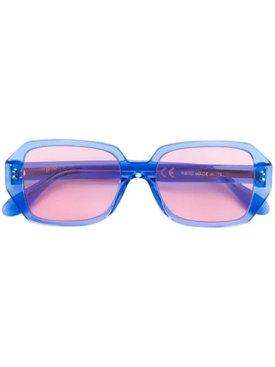 Shop Retrosuperfuture Limone Wagwan Rectangular Sunglasses In Blue