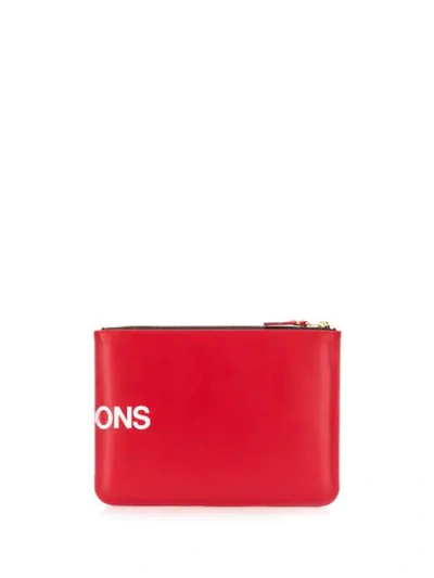 Shop Comme Des Garçons Wallet Huge Logo Wallet - Red