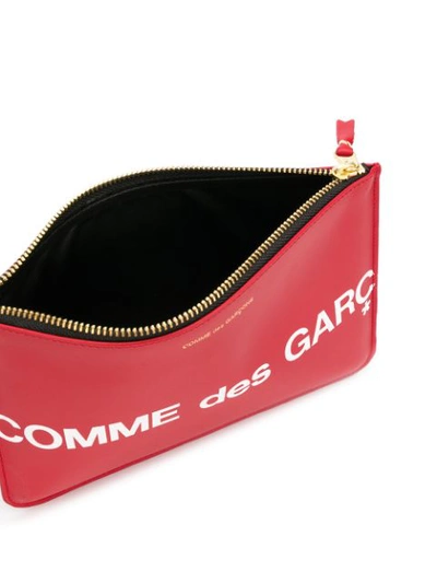 Shop Comme Des Garçons Wallet Huge Logo Wallet - Red