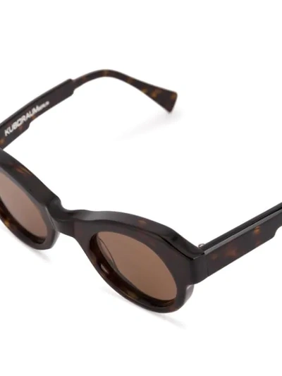Shop Kuboraum Round Frame Sunglasses In Brown