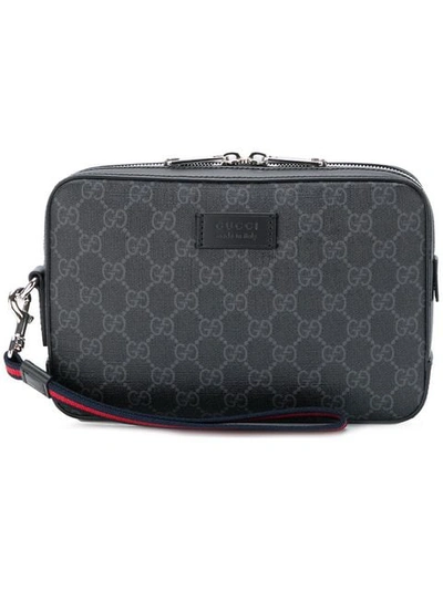 Gucci Gg Supreme Wash Bag In Black | ModeSens