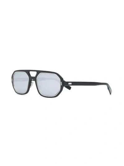 Shop Dior Square Mirrored Sunglasses In Black
