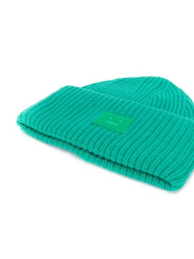 Shop Acne Studios Pansy N Face Beanie In Green