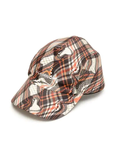 Shop À La Garçonne Checked Cap In Multicolour