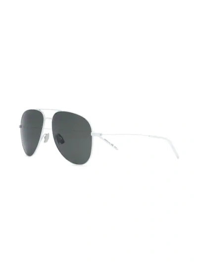 Saint Laurent Eyewear Classic 11 Aviator Sunglasses - White In White