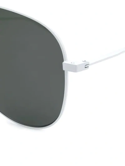 Saint Laurent Eyewear Classic 11 Aviator Sunglasses - White In White