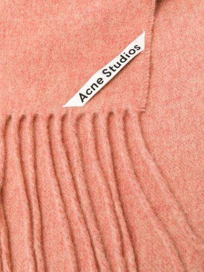 Shop Acne Studios Canada Skinny Fringed Scarf In Pink