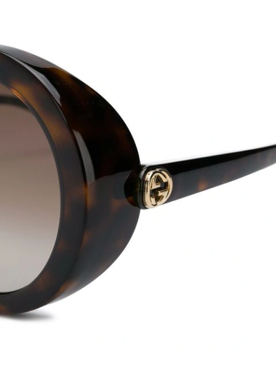Shop Gucci Eyewear Oversized Round-frame Sunglasses - Brown
