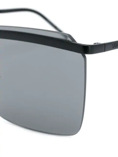 Shop Saint Laurent Eyewear Square Shaped Sunglasses - Black