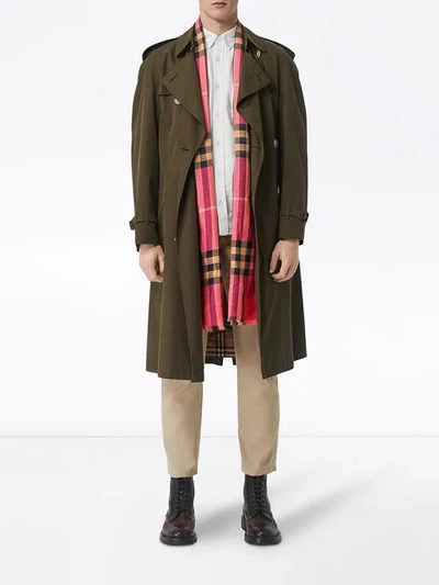 Shop Burberry Lightweight Check Scarf In Pink