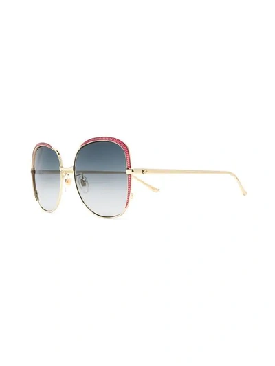Shop Gucci Oversized Frames Sunglasses In 001