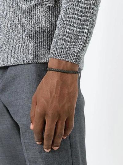 Shop Bottega Veneta Interlaced Bracelet In Grey