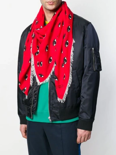 Shop Kenzo Eye Logo Scarf In Red