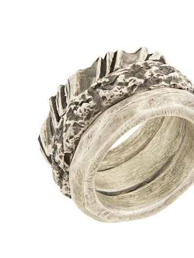 Shop Holzpuppe Triple Stacked Ring In Metallic