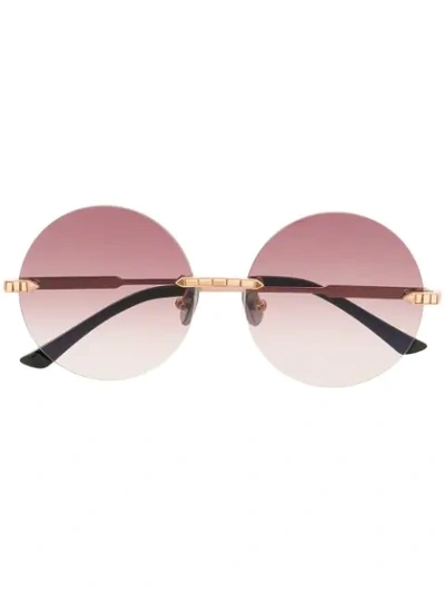 Shop Anna-karin Karlsson Crystal Nest Round Sunglasses In Gold