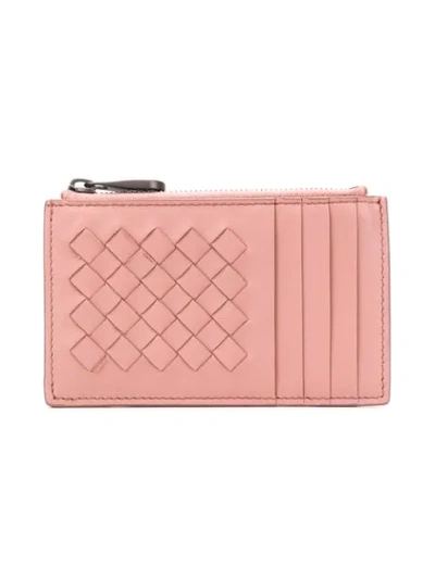 Shop Bottega Veneta Intrecciato Cardholder - Pink