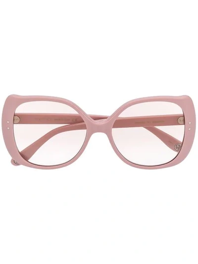 Shop Gucci Oversize Frame Sunglasses In Pink