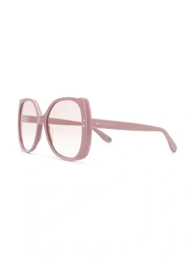 Shop Gucci Oversize Frame Sunglasses In Pink
