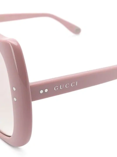 Shop Gucci Oversize Frame Sunglasses In Pink