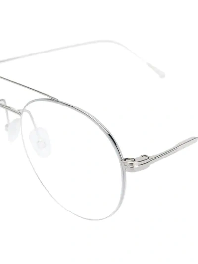 Shop Tom Ford Eyewear Round Frame Glasses - Silver