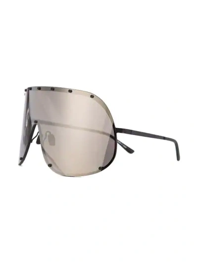 Shop Rick Owens Shield-frame Sunglasses In Black