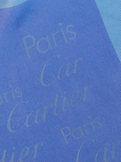 Shop Cartier Vintage Logo Printed Scarf - Blue