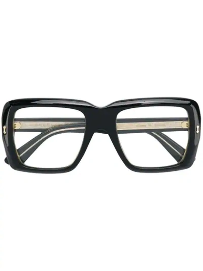 Shop Gucci Square Transparent Sunglasses In Black