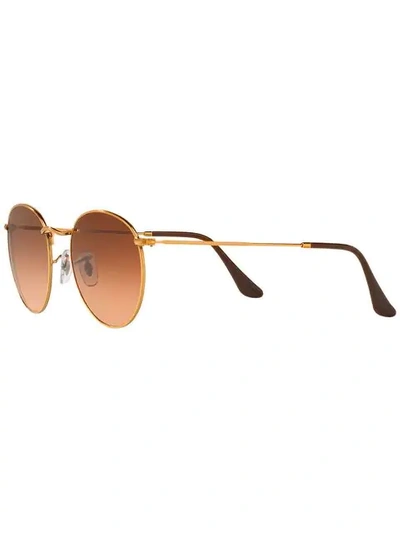 Ray Ban Round Shape Sunglasses In Metallic