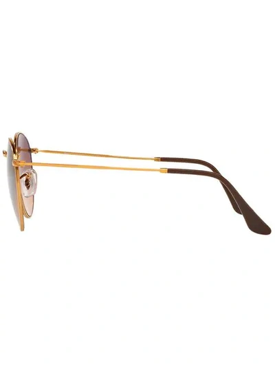 Ray Ban Round Shape Sunglasses In Metallic