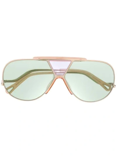 Shop Chloé Willis Aviator-frame Sunglasses In Neutrals