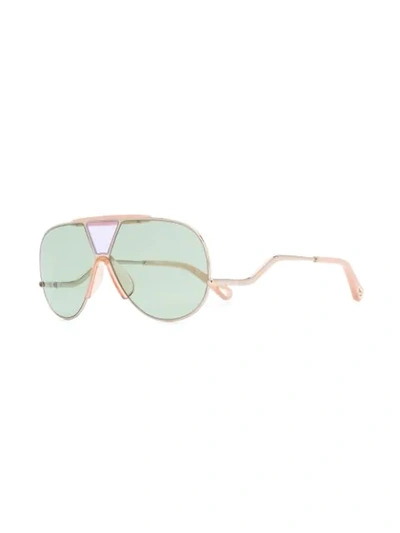 Shop Chloé Willis Aviator-frame Sunglasses In Neutrals