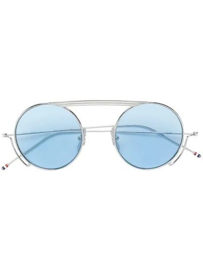 Shop Thom Browne Round Sunglasses In Blue