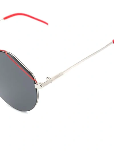 Shop Fendi Eyeline Sunglasses In Silver