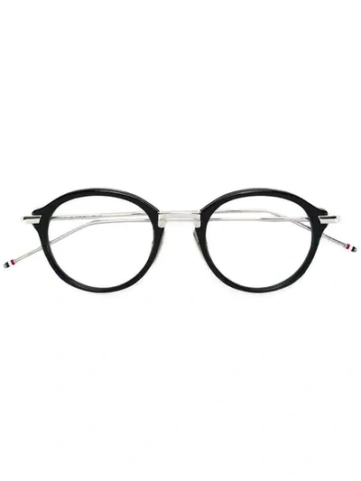 Shop Thom Browne Navy & Silver Optical Glasses In Blue