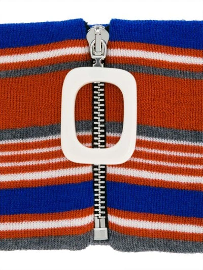Shop Jw Anderson Knitted Striped Neckband In Orange