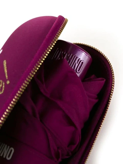 Shop Moschino Couture Print Umbrella In Purple