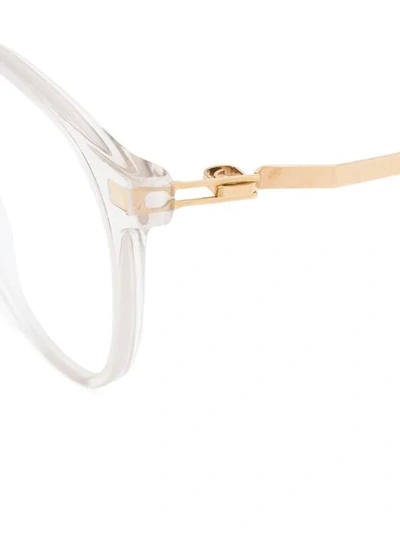 Shop Mykita Nukka Round Glasses In Gold ,white