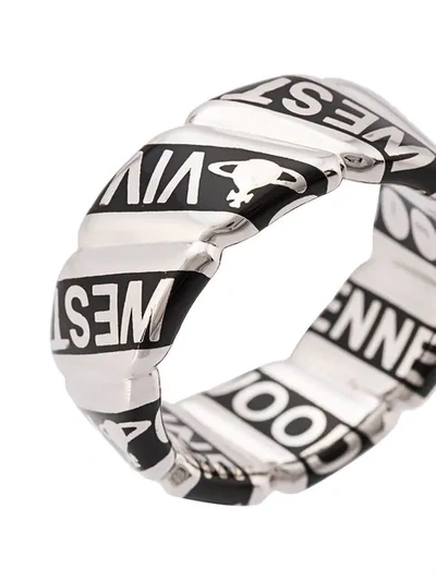 Vivienne Westwood Pepe Ring In Silver ,black | ModeSens