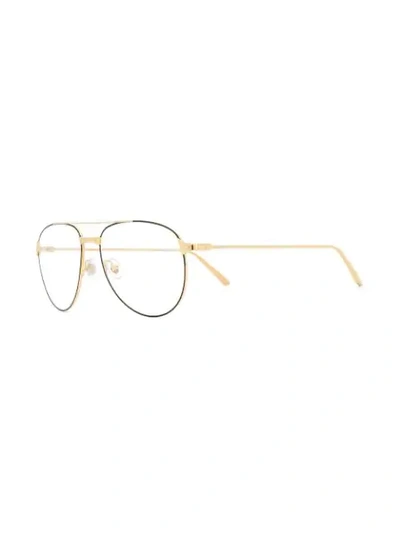 Shop Cartier Double Bridge Aviator Glasses In 002