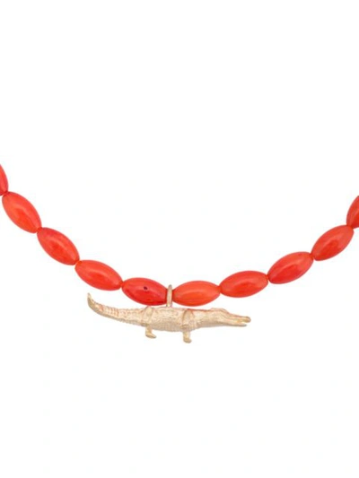 Shop Luis Morais Medium Croc Spacer Bracelet In Red