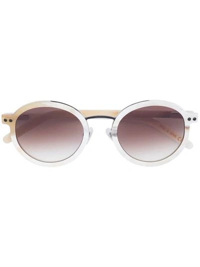 Shop Blyszak Round Frame Tinted Sunglasses In Neutrals