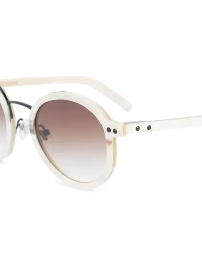 Shop Blyszak Round Frame Tinted Sunglasses In Neutrals