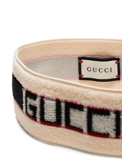 Shop Gucci Cream Heron Headband And Wristband Set In White