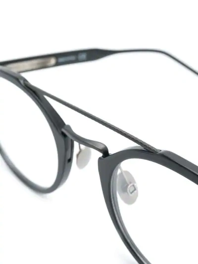 Shop Bottega Veneta Eyewear Round Frame Glasses - Black