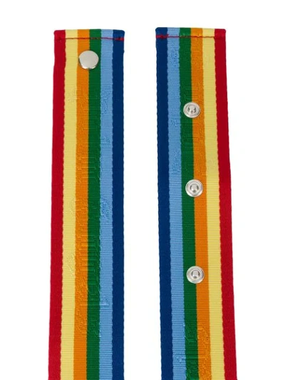 Shop Palm Angels Striped Belt In Blue