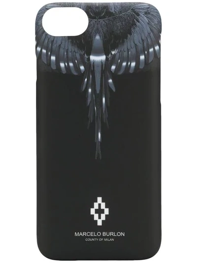 Shop Marcelo Burlon County Of Milan Printed Iphone Cover In Black