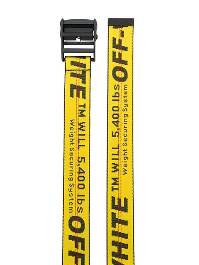 Off-white Contrast Logo Print Belt In 6000 Yellow No Color