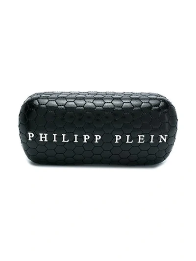 Shop Philipp Plein Skull Detail Aviator Sunglasses In Black