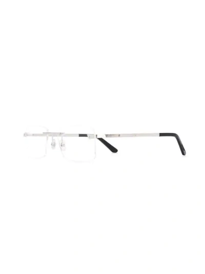 Shop Cartier Rimless Glasses In Silver